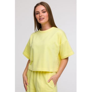 Bluza oversize cu maneci scurte -  Galben -