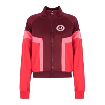 Bluzon cu maneci raglan si fermoar - Multicolor -