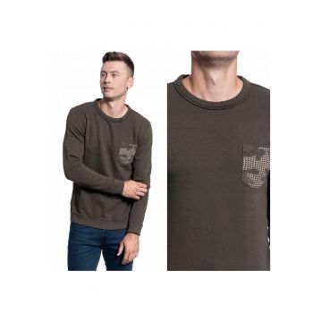 Hanorac Barbati -  Ben C Aop Pocket - Material: 100% Bumbac - Croi: Regular Fit - Inchidere: Fara - Numar Buzunare: 1 - M Intl - Verde