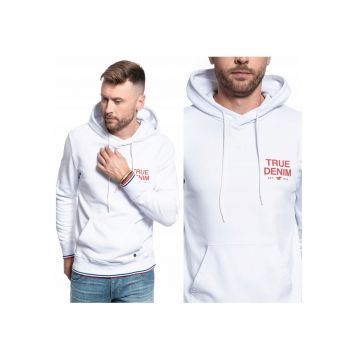 Hanorac Barbati -  Bennet H Hood Print - Material: 100% Bumbac - Croi: Regular Fit - Inchidere: Fara - Numar De Buzunare: 1 - M Intl - Alb