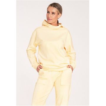 Hanorac dama  galben - croiala clasica - bumbac/elastan -