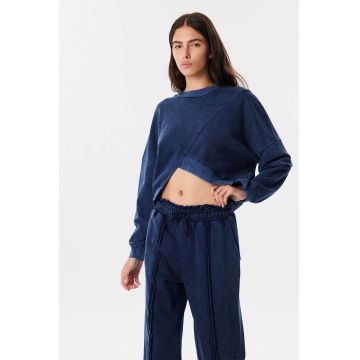 Bluza crop de trening cu maneci cazute