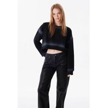 Bluza crop de trening cu segmente tie-dye