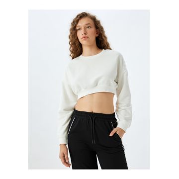 Bluza de trening crop cu maneci cazute