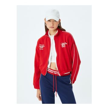 Bluza de trening cu fermoar si terminatie elastica