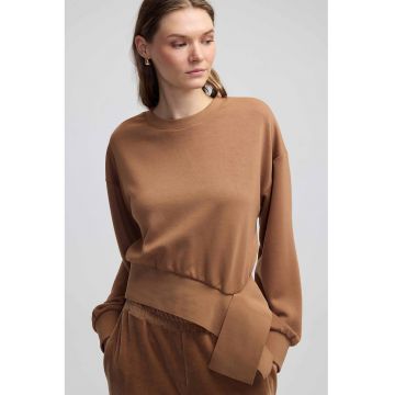 Bluza de trening cu terminatie asimetrica si maneci cazute
