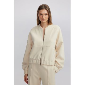 Bluza de trening din amestec de bumbac cu fermoar