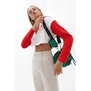 Bluza de trening din amestec de bumbac cu guler polo
