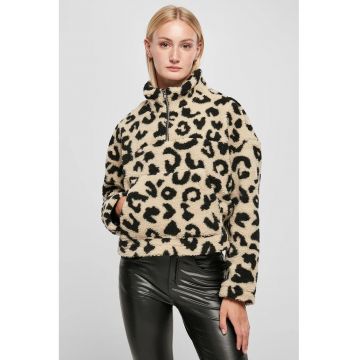 Bluza de trening pufoasa cu buzunar kangaroo si fenta cu fermoar