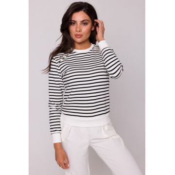 Bluza in dungi cu nasturi decorativi -