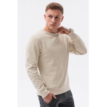 Bluza sport de bumbac cu decolteu la baza gatului - Maro nisip -