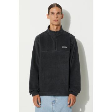 Columbia hanorac fleece Steens Mountain Half Zip culoarea negru, neted, 1620191