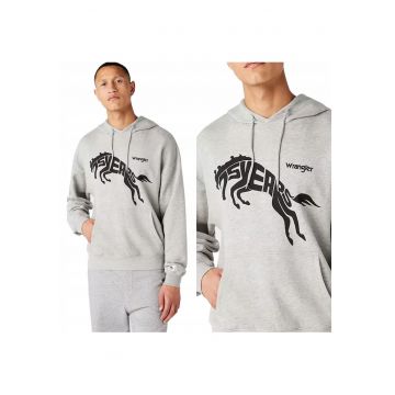 Hanorac Barbati -  75th Anni Hoodie - Nepermis - Regular Fit - Larg - 2 Buzunare - 80% Bumbac - 20% Poliester - Confortabil - Stilat - Ideal Pentru Zi Cu Zi - Marimea XL - Gri