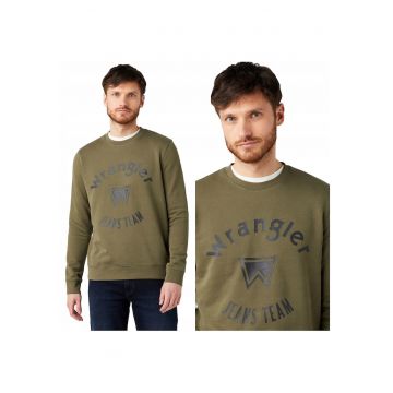 Hanorac Barbati -  Crew Sweat - Nepermis - Regular Fit - 100% Bumbac - Moale - Respirabil - Confortabil - Stilat - Ideal Pentru Zi Cu Zi - Marimea XL - Verde