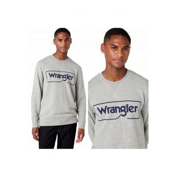 Hanorac Barbati -  Frame Logo Sws - Nepermis - Regular Fit - 100% Bumbac - Moale - Confortabil - Stilat - Durabil - Ideal Pentru Zi Cu Zi - Marimea 2XL - Gri Deschis