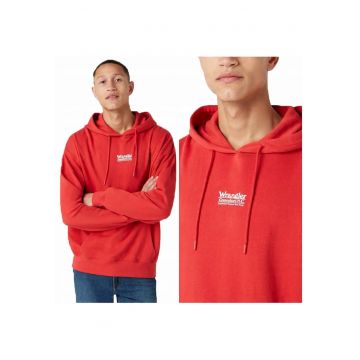 Hanorac Barbati -  Hoodie - 2XL INTL - Rosu - Croi Regular Fit - Inchidere Fara - Compozitie Material 100% Bumbac - Numar De Buzunare 2