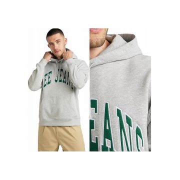Hanorac Barbati -  Hoodie Seasonal - Nepermis - Regular Fit - 2 Buzunare - 96% Bumbac - 4% Viscoza - Confortabil - Stilat - Ideal Pentru Zile Mai Racoroase - Marimea 2XL - Gri Deschis