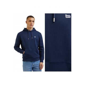 Hanorac Barbati -  Model PLAIN HOODIE - Croiala Clasica - 100% Bumbac - Moale Si Confortabil - Bun Pentru Fiecare Zi Si Serviciu - Cu Buzunar Si Logo - Marimea 4XL - Albastru