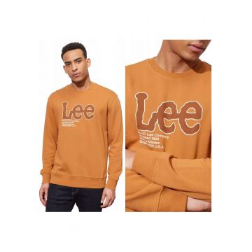 Hanorac Barbati -  Seasonal Logo Crew Sws - Nepermis - Regular Fit - Simplu - 100% Bumbac - Confortabil - Stilat - Ideal Pentru Zi Cu Zi - Marimea 3XL - Portocaliu