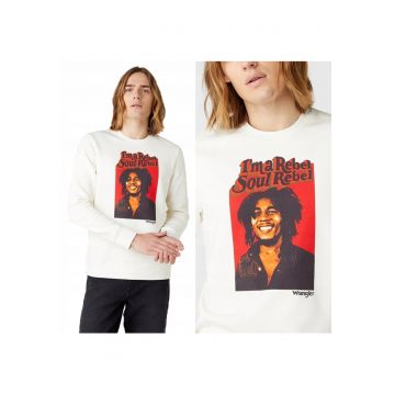 Hanorac Barbati -  Soul Rebel - Nepermis - Regular Fit - 100% Bumbac - Confortabil - Stilat - Durabil - Moale - Ideal Pentru Zi Cu Zi - Marimea 2XL - Alb