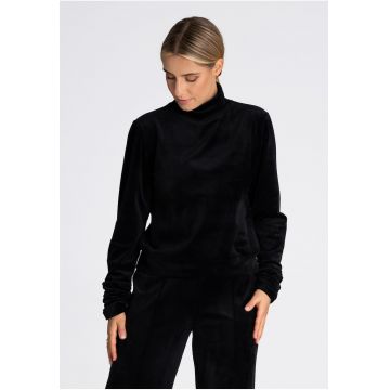 Hanorac dama  M967 - negru - aspect catifea - poliester