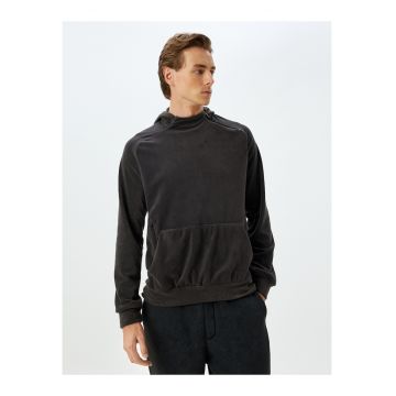Hanorac din fleece cu buzunar kangaroo