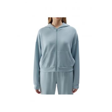 Hanorac pentru femei 4F F1002 - albastru deschis - material moale - cu gluga - set de 2 buzunare