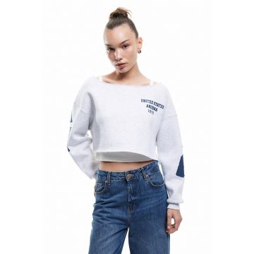 Bluza de trening crop cu croiala lejera