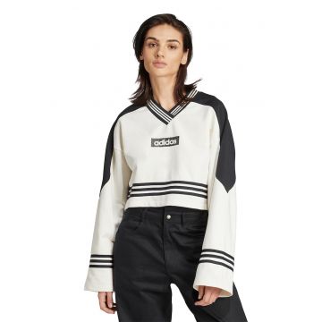 Bluza de trening crop cu decolteu in V