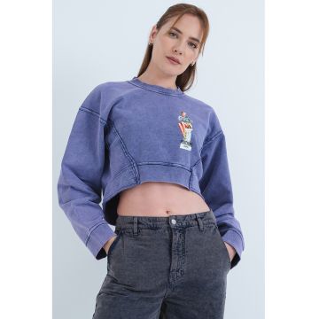 Bluza de trening crop cu imprimeu grafic
