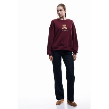 Bluza de trening cu broderie ursulet
