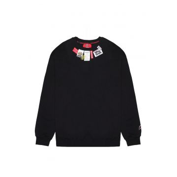 Bluza de trening cu decolteu cu segmente logo