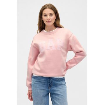 Bluza de trening cu decolteu la baza gatului si imprimeu logo