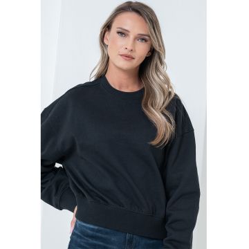 Bluza de trening cu decolteu la baza gatului si maneci cazute