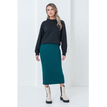 Bluza de trening cu decolteu la baza gatului si model monograma