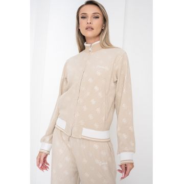 Bluza de trening cu fermoar si model logo