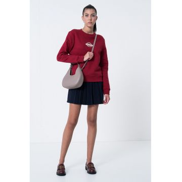 Bluza de trening cu logo si decolteu la baza gatului