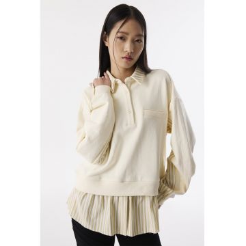 Bluza de trening cu maneci cazute si model 2 in 1