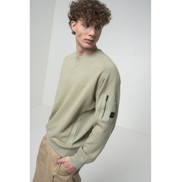 Bluza de trening din amestec de bumbac cu decolteu la baza gatului