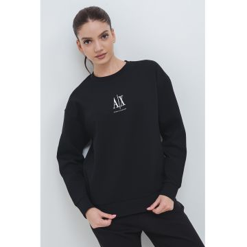 Bluza de trening din amestec de bumbac cu decolteu la baza gatului