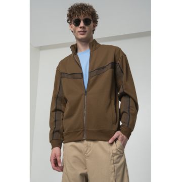 Bluza de trening din amestec de bumbac cu fermoar