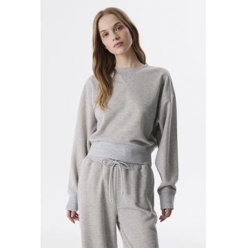 Bluza de trening din amestec de bumbac cu maneci cazute