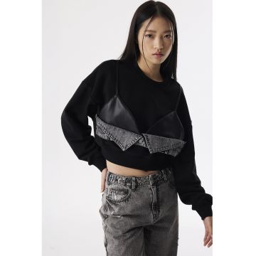 Bluza de trening din amestec de bumbac cu model 2 in 1