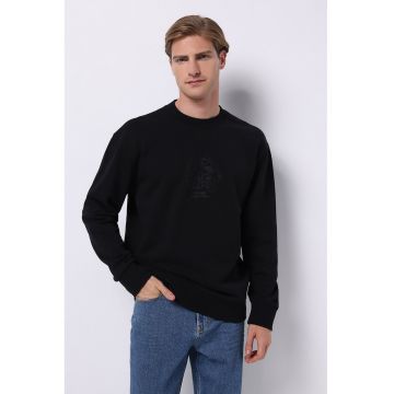 Bluza de trening din bumbac cu croiala lejera