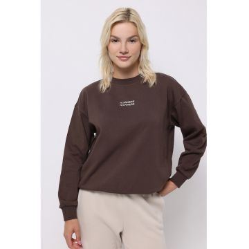 Bluza de trening din bumbac cu decolteu la baza gatului