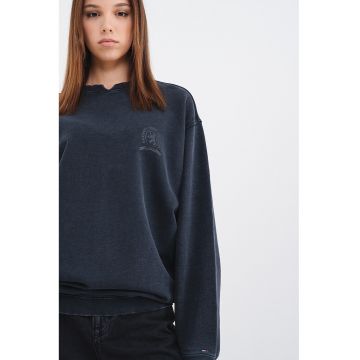 Bluza de trening relaxed fit cu aspect uzat