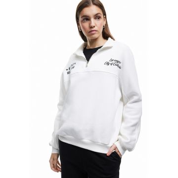 Bluza de trening supradimensionata cu imprimeu text pe partea din spate