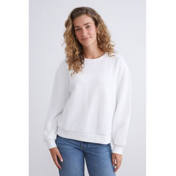 Bluza de trening texturata cu maneci cazute