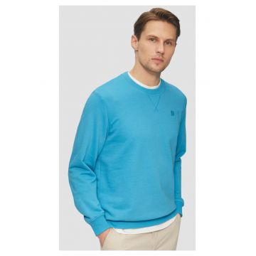 Bluza simpla barbati din amestec de bumbac si viscoza - Regular fit - Albastru deschis -