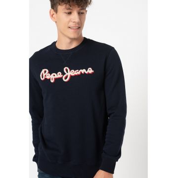 Bluza sport cu logo din material terry Lamont